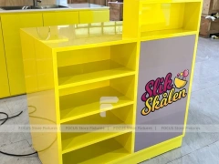 Mint Pop Candy Shelf Fixture with Rounded Corner Shelves