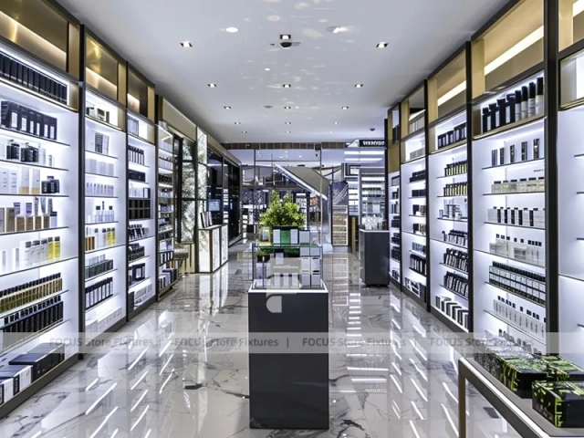 Modern Perfume Aisle With Botanical Feature Wall