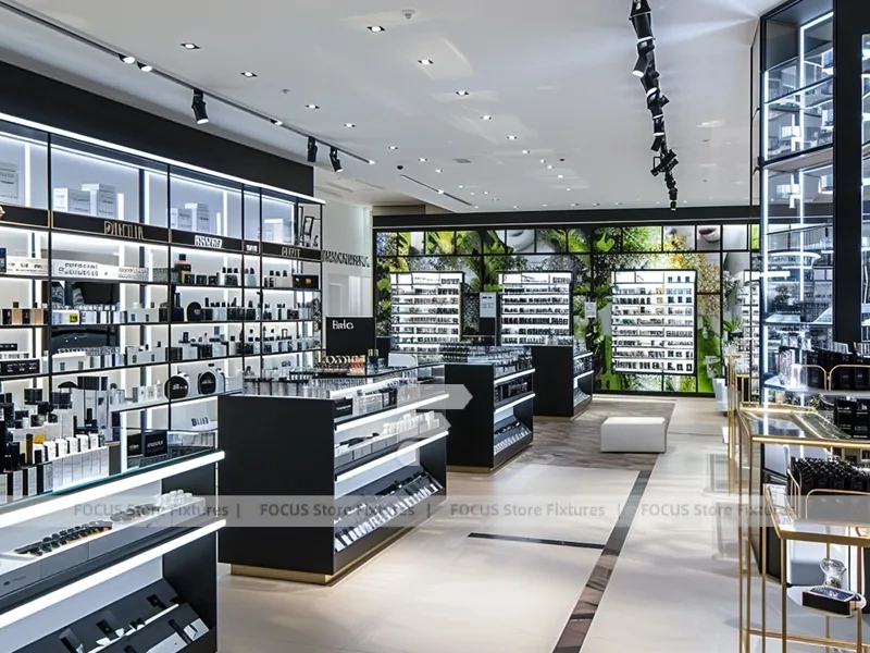 Modern Perfume Aisle With Botanical Feature Wall