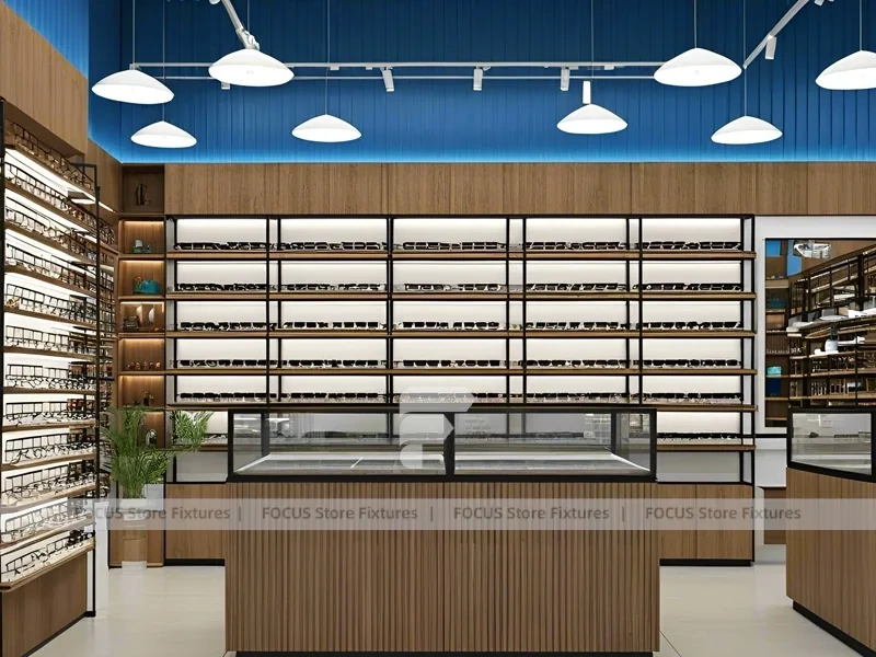 Monochrome Optical Feature Wall with Vertical Light Columns