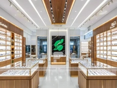 Natural Wood Vision Store Interior with Center Island Showcase