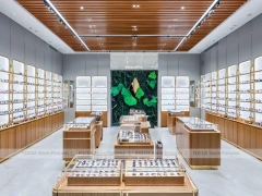 Natural Wood Vision Store Interior with Center Island Showcase