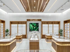Natural Wood Vision Store Interior with Center Island Showcase