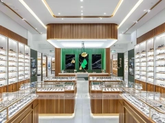 Natural Wood Vision Store Interior with Center Island Showcase