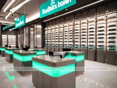 Neon Teal Eyewear Accent Store with Floating Showcase Islands