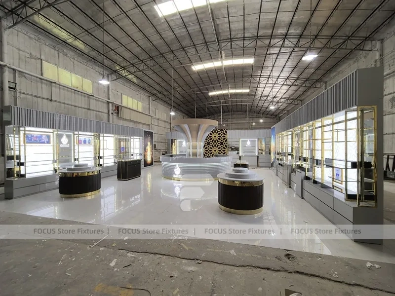 Open Perfume Boutique Layout With Round Fragrance Island