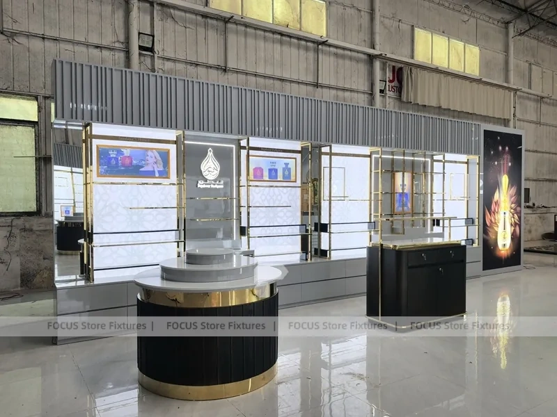 Open Perfume Boutique Layout With Round Fragrance Island