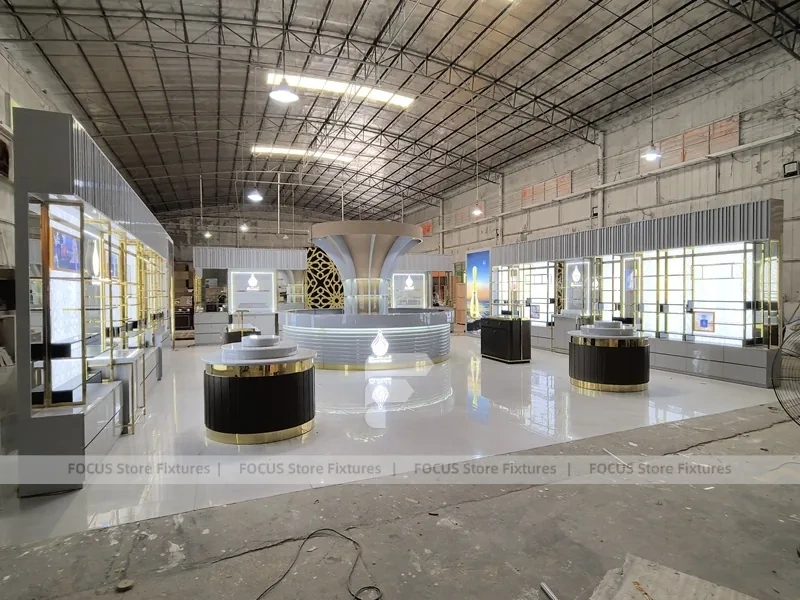 Open Perfume Boutique Layout With Round Fragrance Island