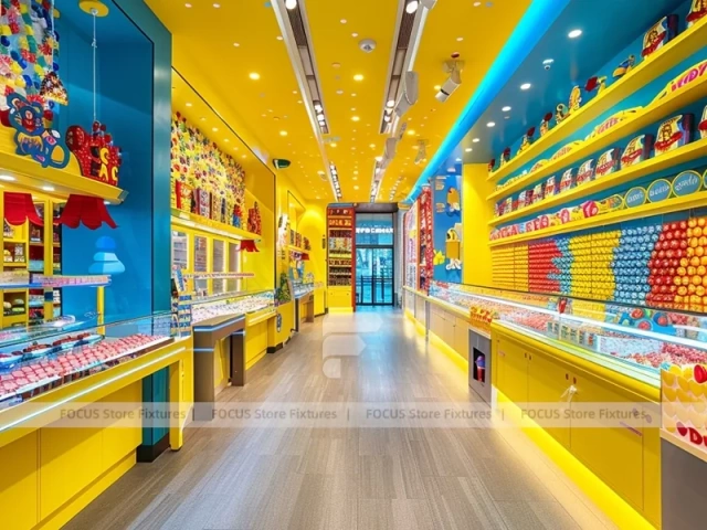 Parlor Stripe Dessert Candy Bar Layout with Service Counter Seating
