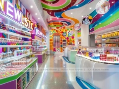 Playland Candy Candy Showcase Boutique with Storybook Shelving Walls