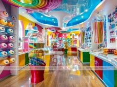 Playland Candy Candy Showcase Boutique with Storybook Shelving Walls