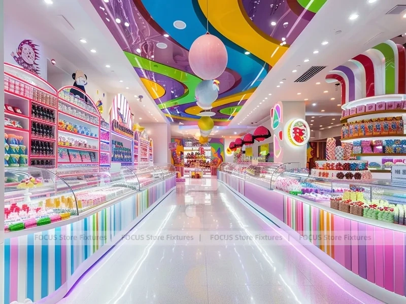 Pop Stripe Confectionery Retail Layout for Custom Sweets Retail