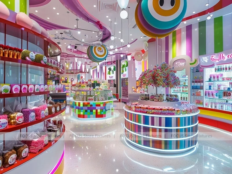 Pop Stripe Confectionery Retail Layout for Custom Sweets Retail