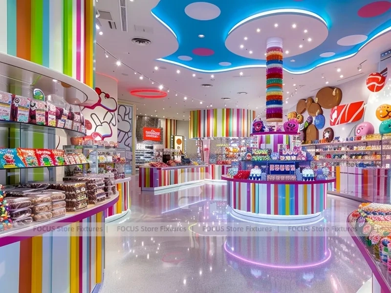 Pop Stripe Confectionery Retail Layout for Custom Sweets Retail