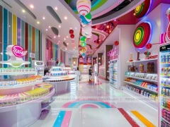 Pop Stripe Confectionery Retail Layout for Custom Sweets Retail
