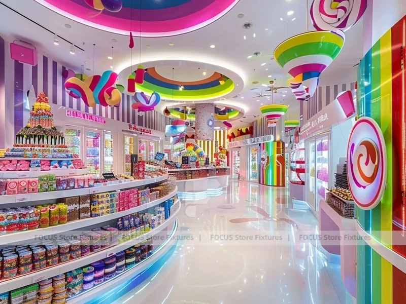 Pop Stripe Confectionery Retail Layout for Custom Sweets Retail