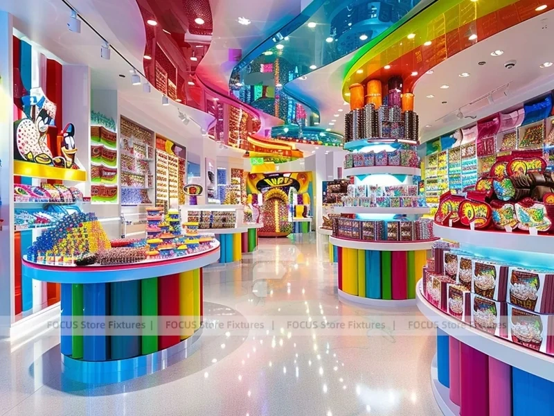 Rainbow Swirl Sweet Flagship Store with Spiral Feature Ceiling Concept