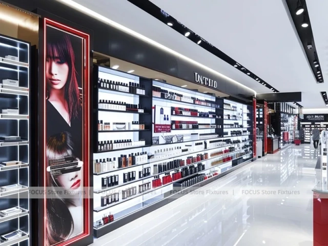 Red Accent Perfume Corridor Display