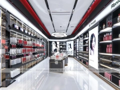 Red Accent Perfume Corridor Display