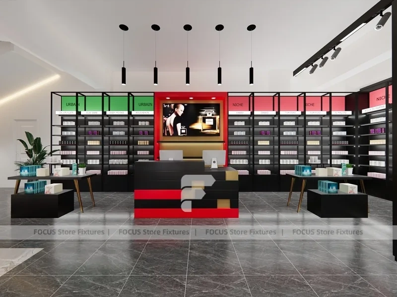 Red Black Perfume Boutique Retail Layout