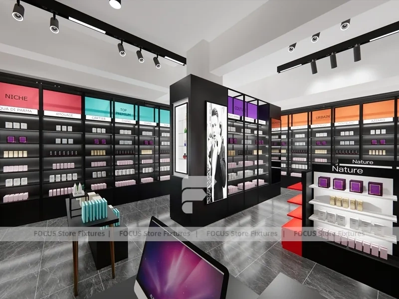 Red Black Perfume Boutique Retail Layout