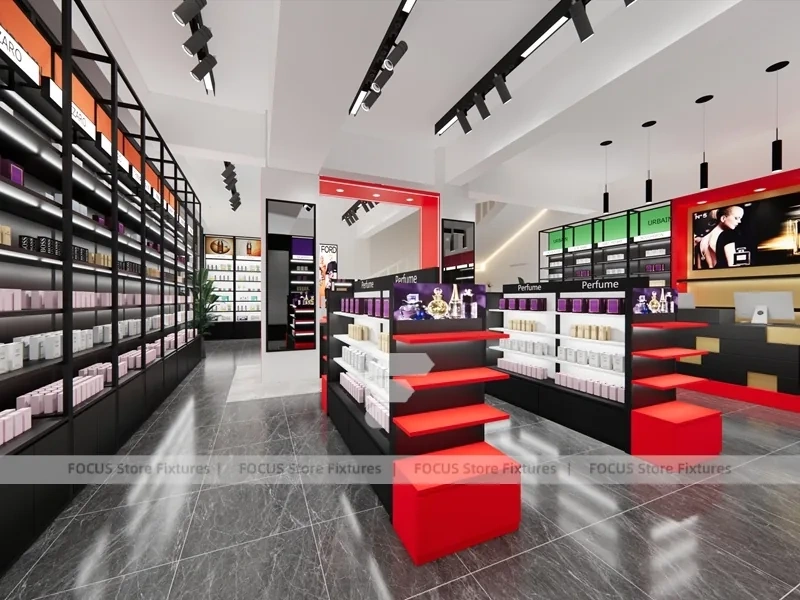 Red Black Perfume Boutique Retail Layout