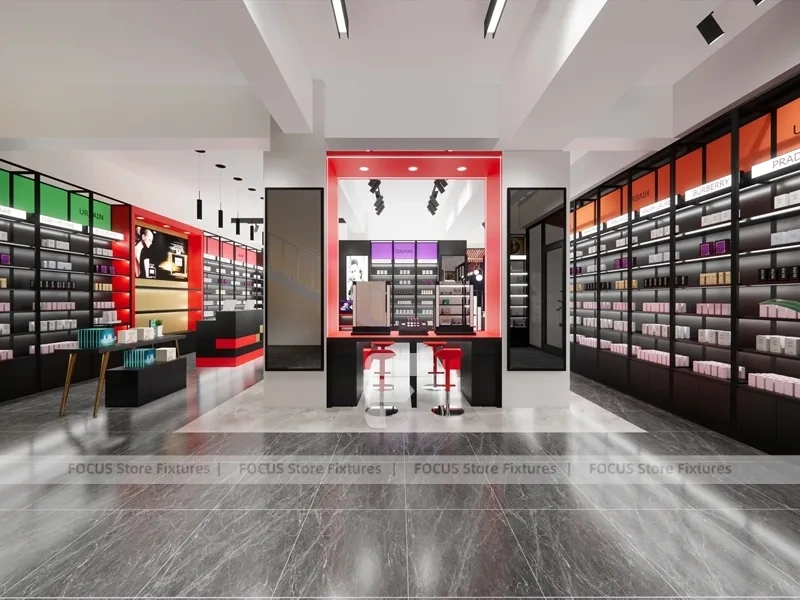 Red Black Perfume Boutique Retail Layout