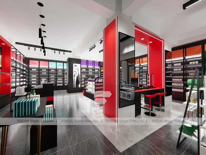 Red Black Perfume Boutique Retail Layout