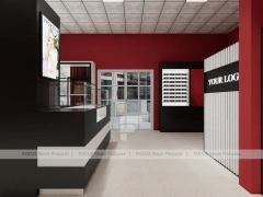 Red Black Perfume Reception Counter