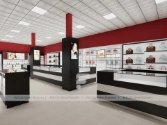 Red Black Perfume Reception Counter