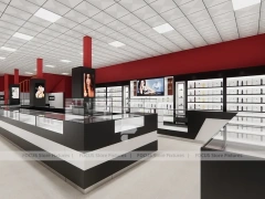 Red Black Perfume Reception Counter