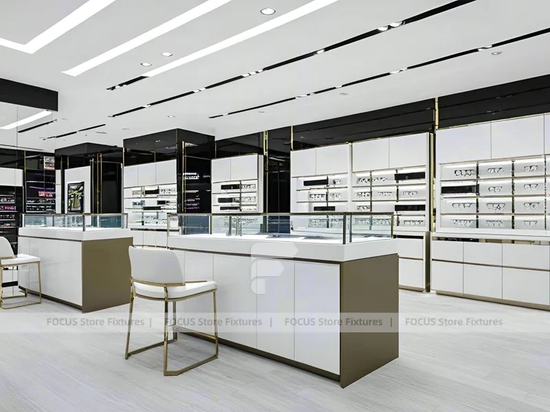 Refined White Vision Retail Display with Open Consultation Zone