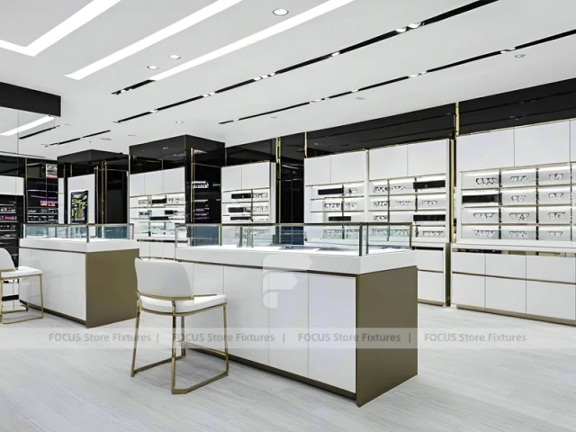 Refined White Vision Retail Display with Open Consultation Zone