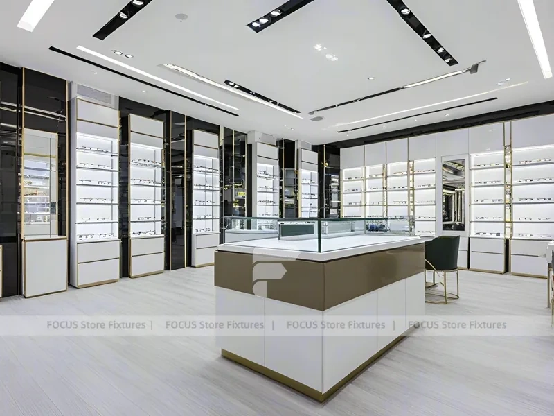 Refined White Vision Retail Display with Open Consultation Zone