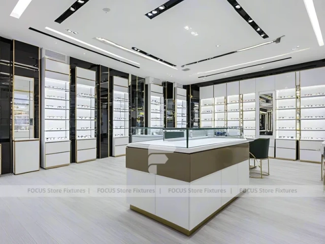 Refined White Vision Retail Display with Open Consultation Zone