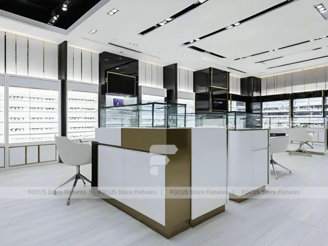 Refined White Vision Retail Display with Open Consultation Zone