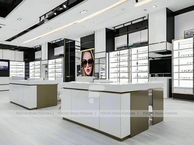 Refined White Vision Retail Display with Open Consultation Zone
