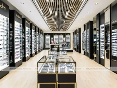 Runway Black Eyewear Display Hall with Long Browsing Corridor