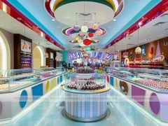 Sky Candy Candy Boutique Interior with Arched Display Walls