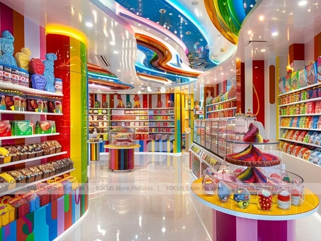 Sky Candy Candy Boutique Interior with Sculpted Candy Columns