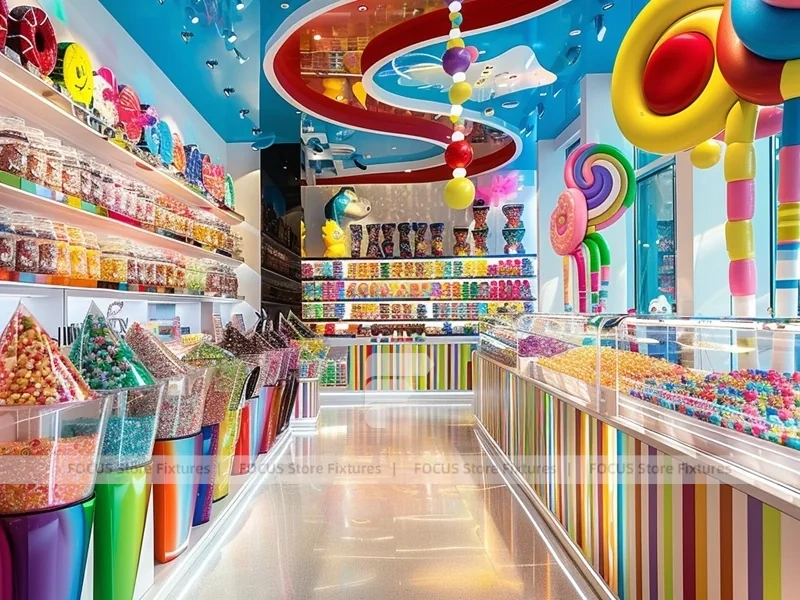 Sky Candy Candy Experience Layout with Island Tasting Displays