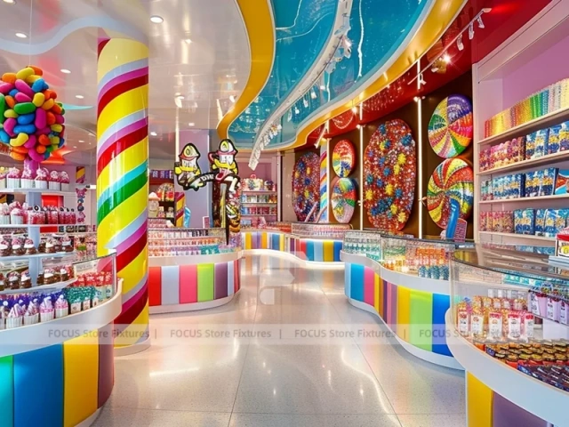 Sky Candy Candy Experience Layout with Island Tasting Displays