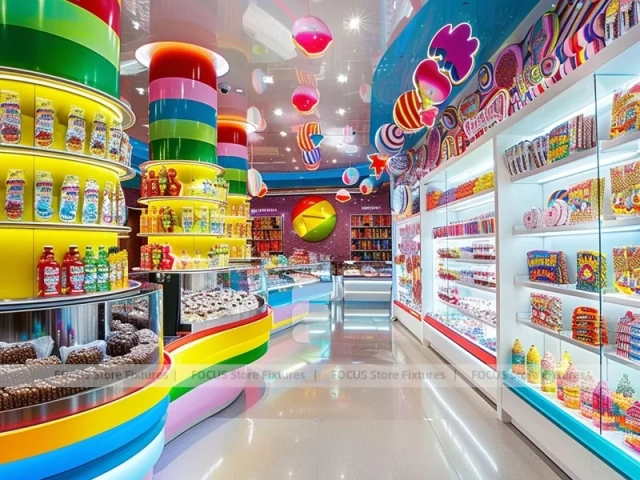 Sky Candy Candy Experience Layout with Island Tasting Displays