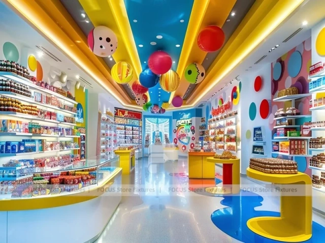Sky Candy Candy Family Boutique with Blue Accent Display Walls
