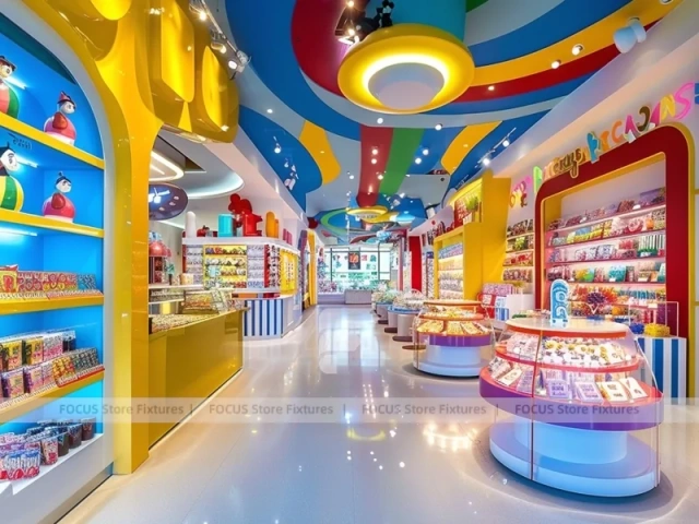 Sky Candy Candy Family Boutique with Blue Accent Display Walls