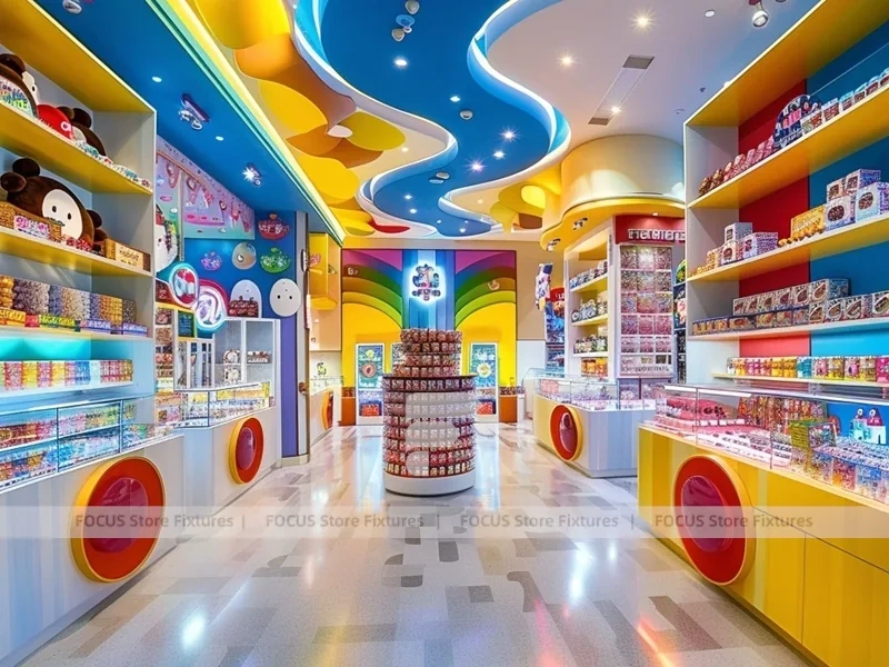 Sky Candy Candy Family Boutique with Blue Accent Display Walls