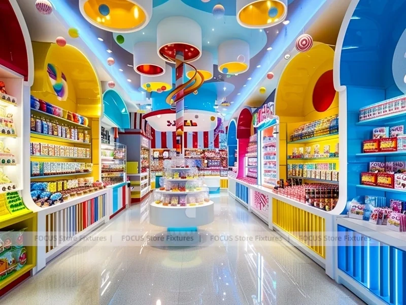 Sky Candy Candy Family Boutique with Blue Accent Display Walls