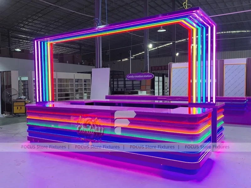 Sky Candy Candy Kiosk Counter with LED Outline Frame