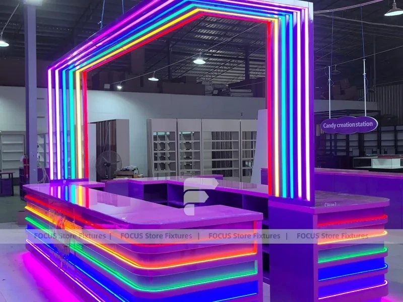 Sky Candy Candy Kiosk Counter with LED Outline Frame