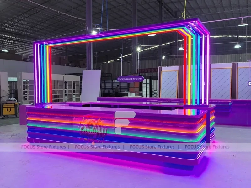 Sky Candy Candy Kiosk Counter with LED Outline Frame